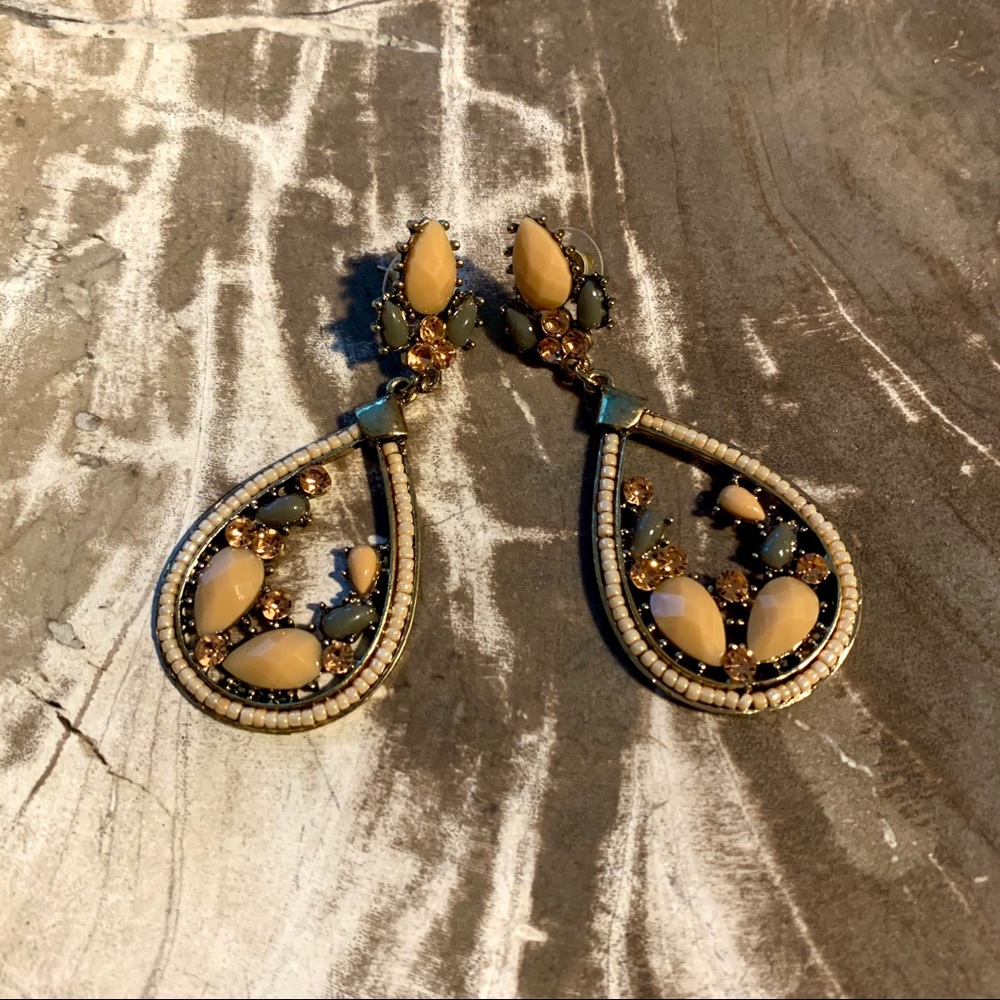 Embellished and Beaded Dangling Earrings